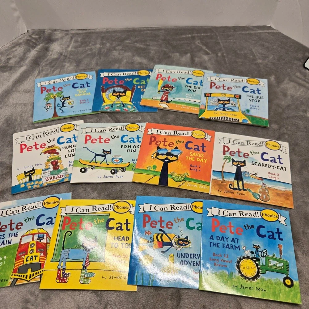 Pete the Cat I Can Read Phonics 12 Book Set James Dean Preschool Kindergarten