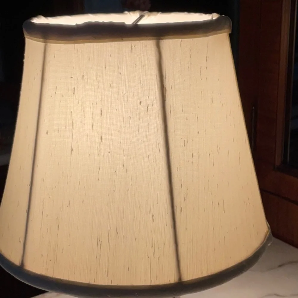 Waterford Crystal Table Lamp with Cream Shade and Gold Trim