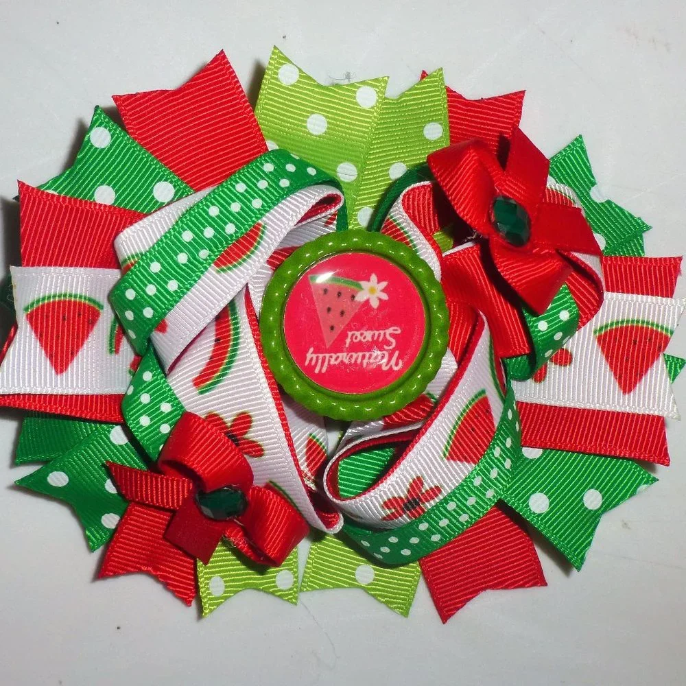Watermelon Girls 5-Inch Hair Bow Clip