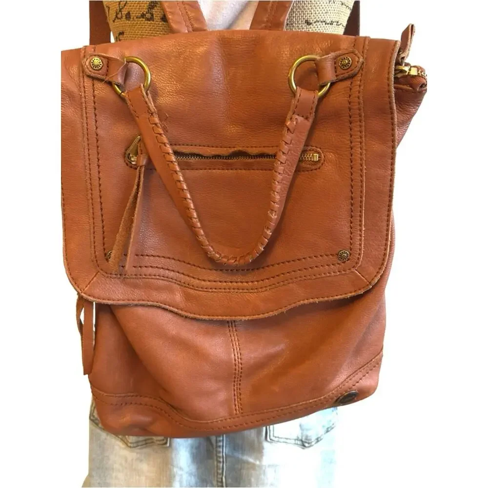 THE SAK Collective  women's Brown Leather Convertible Backpack Tote Bags