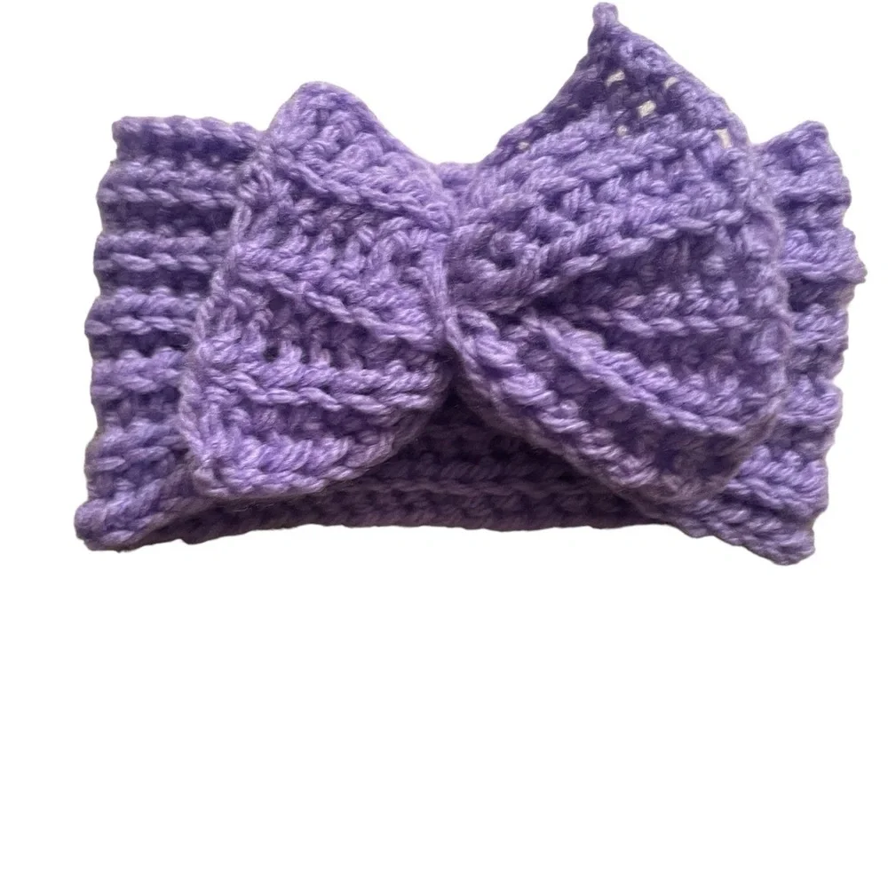 ‘Catrina Creations” Infant Headband,‎ handmade crochet, purple