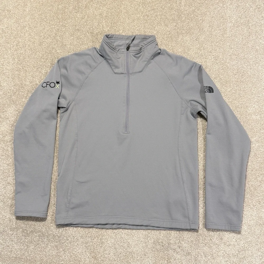 The North Face Pullover Men's Size‎ Medium Gray Thermal 1/2 Zip Waffle Knit