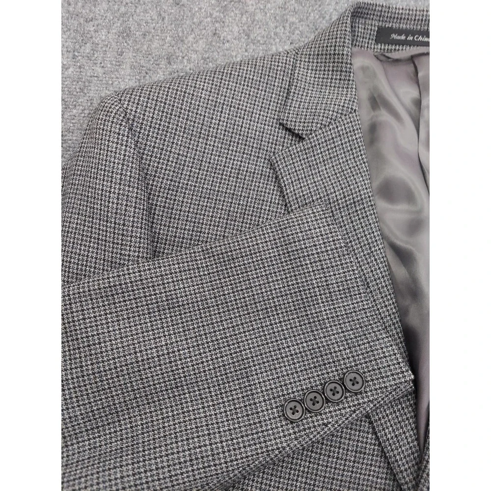 LRL Ralph Lauren Blazer Jacket Men 42 Short Gray Herringbone 2 Button Notch Wool