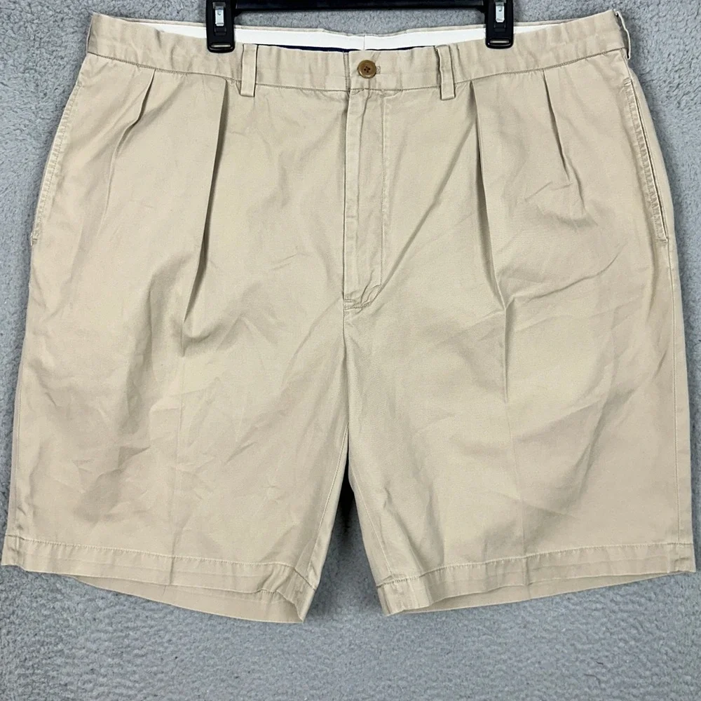Polo Ralph Lauren Khaki Shorts Mens 42 Golf Fairway Tan Pleated Chino Casual EUC