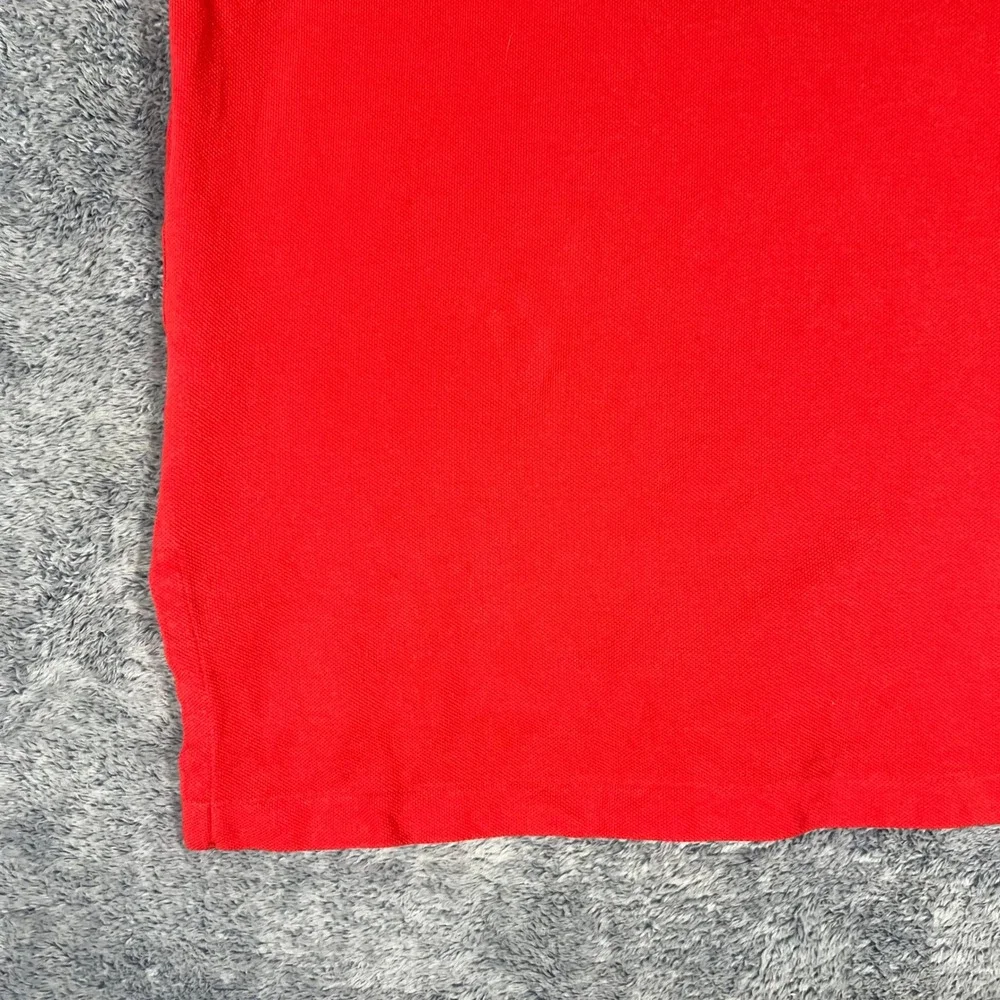 Polo Ralph Lauren Mens Large Red Cotton Pique Short Sleeve Polo Shirt Small Pony