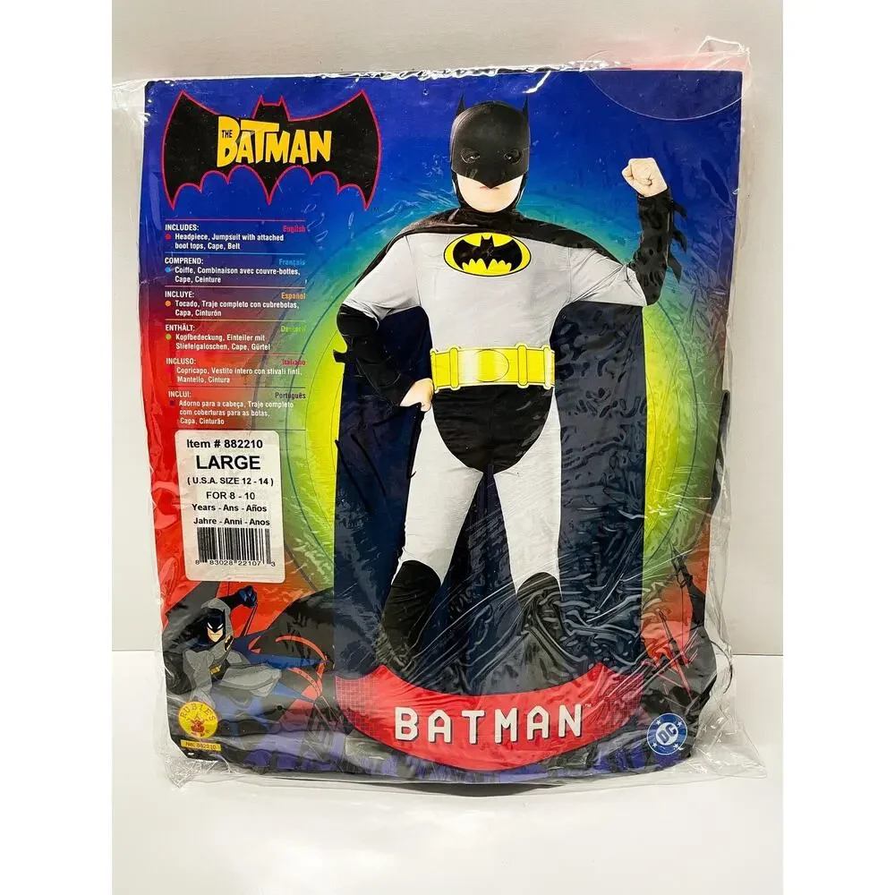 Batman Deluxe Child Rubie’s Costume‎ Size L (8–10) DC Comics NWT