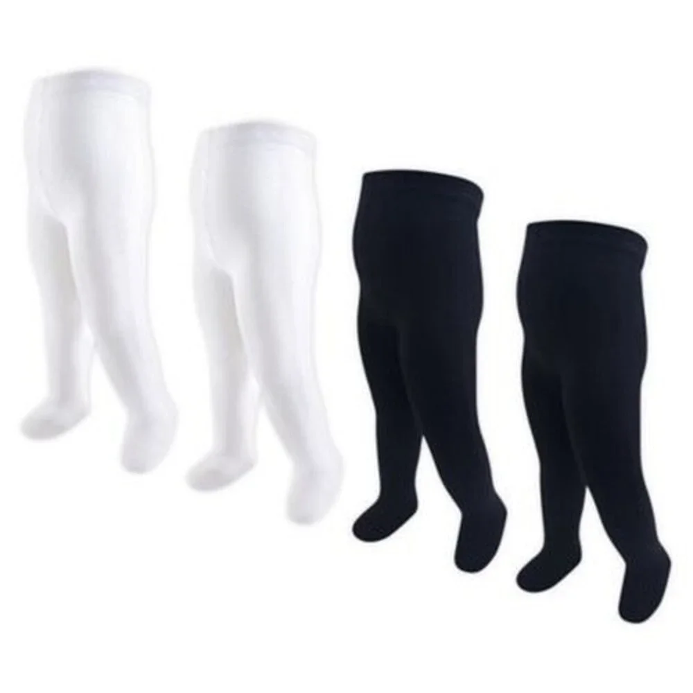 Touched by Nature 3pcs. Organic Cotton Warm Tights Girl's 7-10 Years Black/White