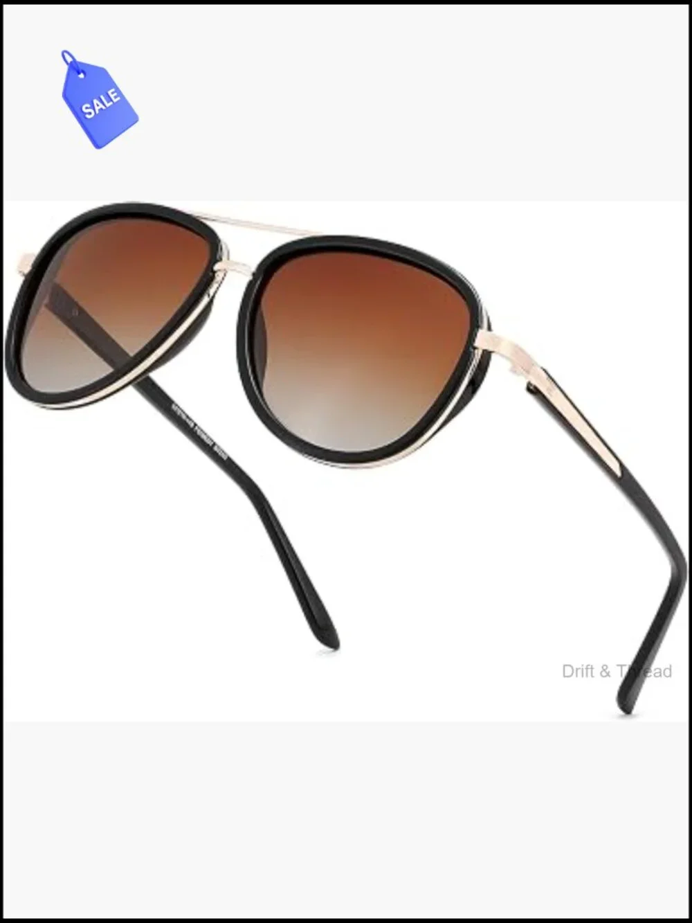Retro Polarized Aviator Sunglasses UV400 with Case