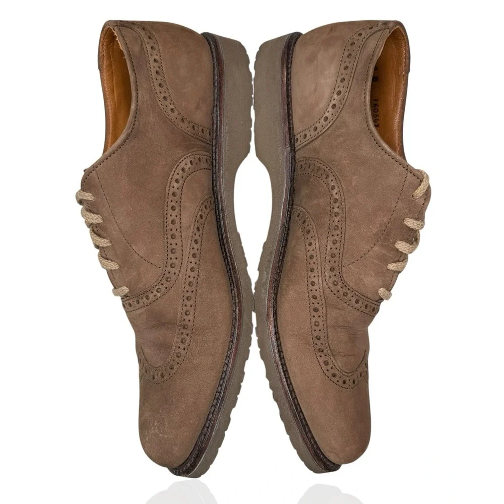 Vintage 90s L.L. Bean Suede Wingtip Oxford Shoes‎ 9B Vibram Sole Made in USA