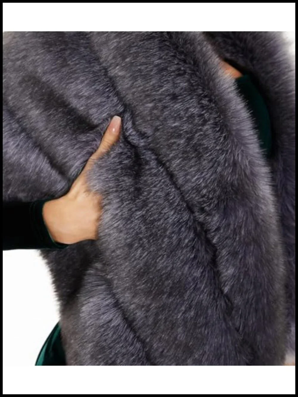 Faux Fur Shawl Wrap with Hidden Pockets for Wedding Bride Winter Cape