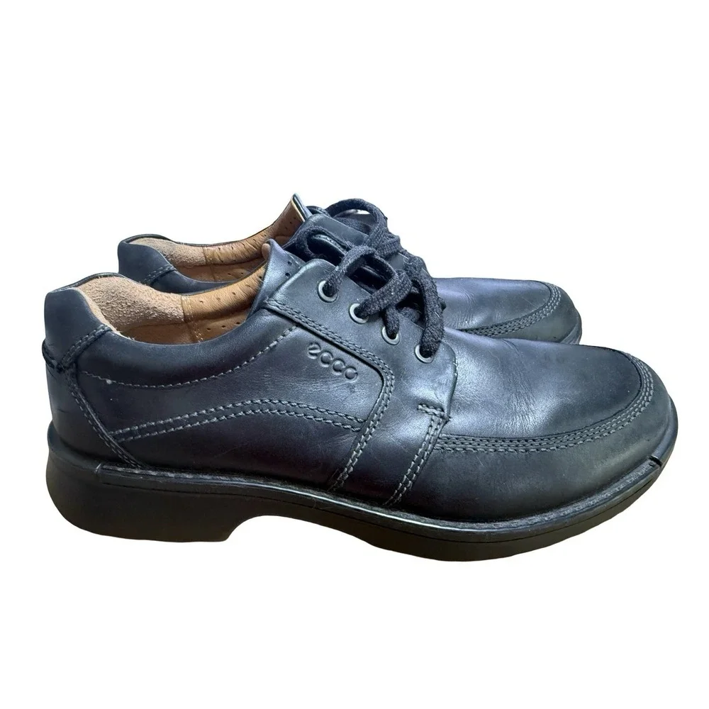 ECCO‎ Fusion II Men's Leather Moc-Toe Oxfords Shoes, Size 44/ US 10-10.5 Black