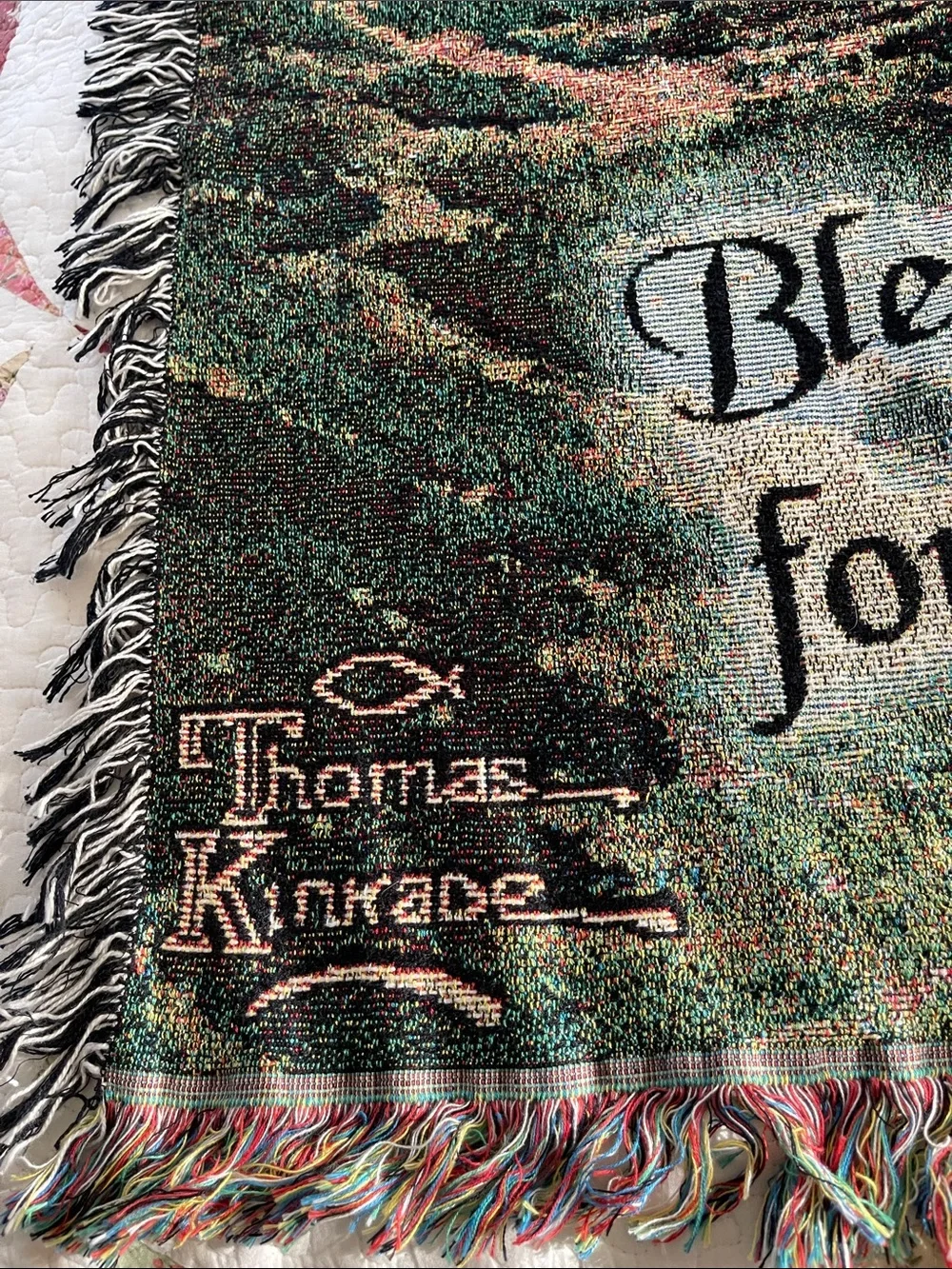 Thomas Kinkade vibrant woven