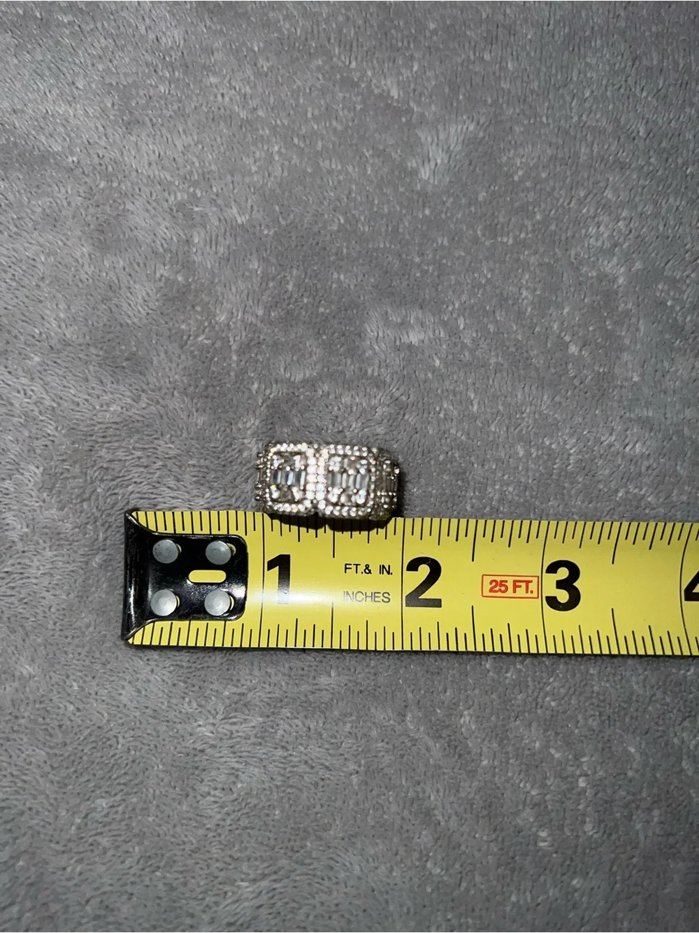Cubic Zirconia Silver-Tone Pave Crystal Statement Ring - Silver