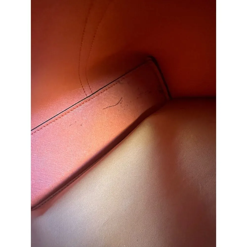 Tory Burch Perry Triple Compartment Tote Bag‎ Light Umber Orange Interior