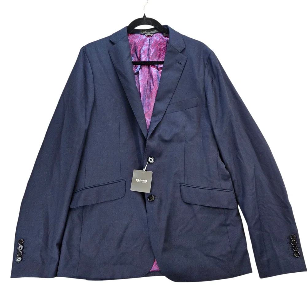 Indochino Mens Navy Blue Wool Blazer Sport Coat Jacket Yaletown 50 Men's size 41