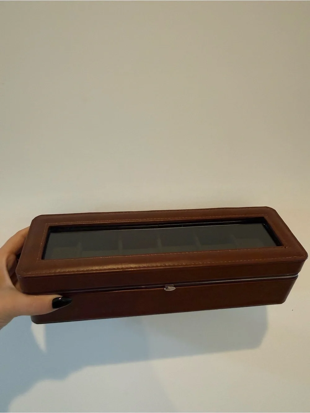 Chic Brown Leather Watch Storage Case