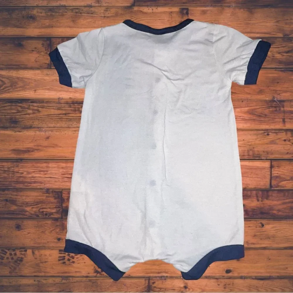 5‎ for $25🔥PatPat White Button Front Shortall Romper Jumpsuit Size 3-6 Months