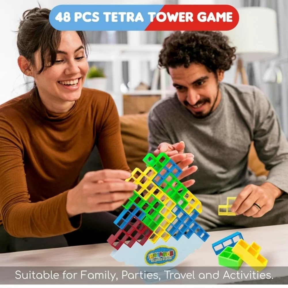 48 Pcs Tetra Tower Game Blocks
