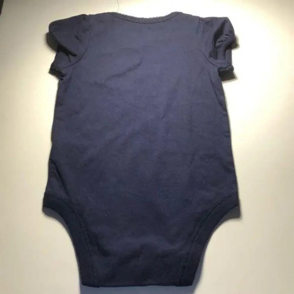 Baby Gap short Sleeve Blue Graphic Snap Closure One Piece Size  6-12 M