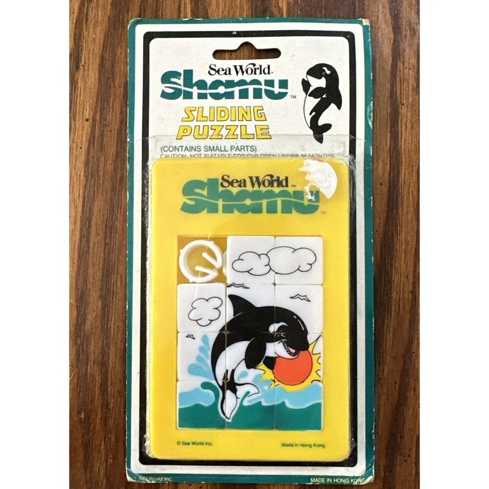 Vintage Sea World SeaWorld Shamu Orca‎ Sliding Puzzle Tile Slide Puzzle