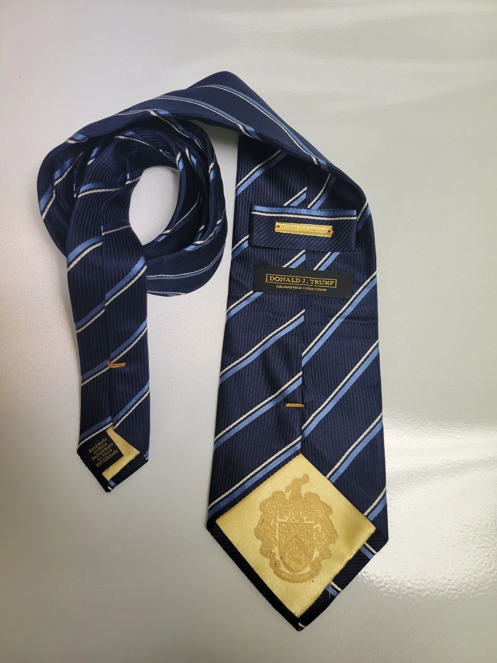 Navy Striped Silk Tie
