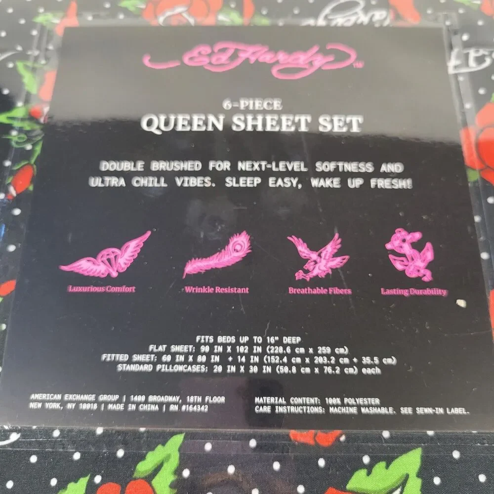 Ed Hardy pillowcases 14in 100%