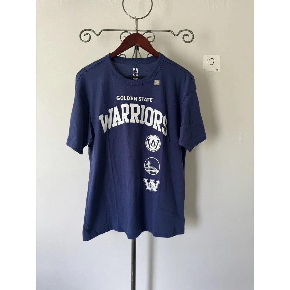 Golden State Warriors NBA Basketball Blue Graphic T Shirt Mens Medium