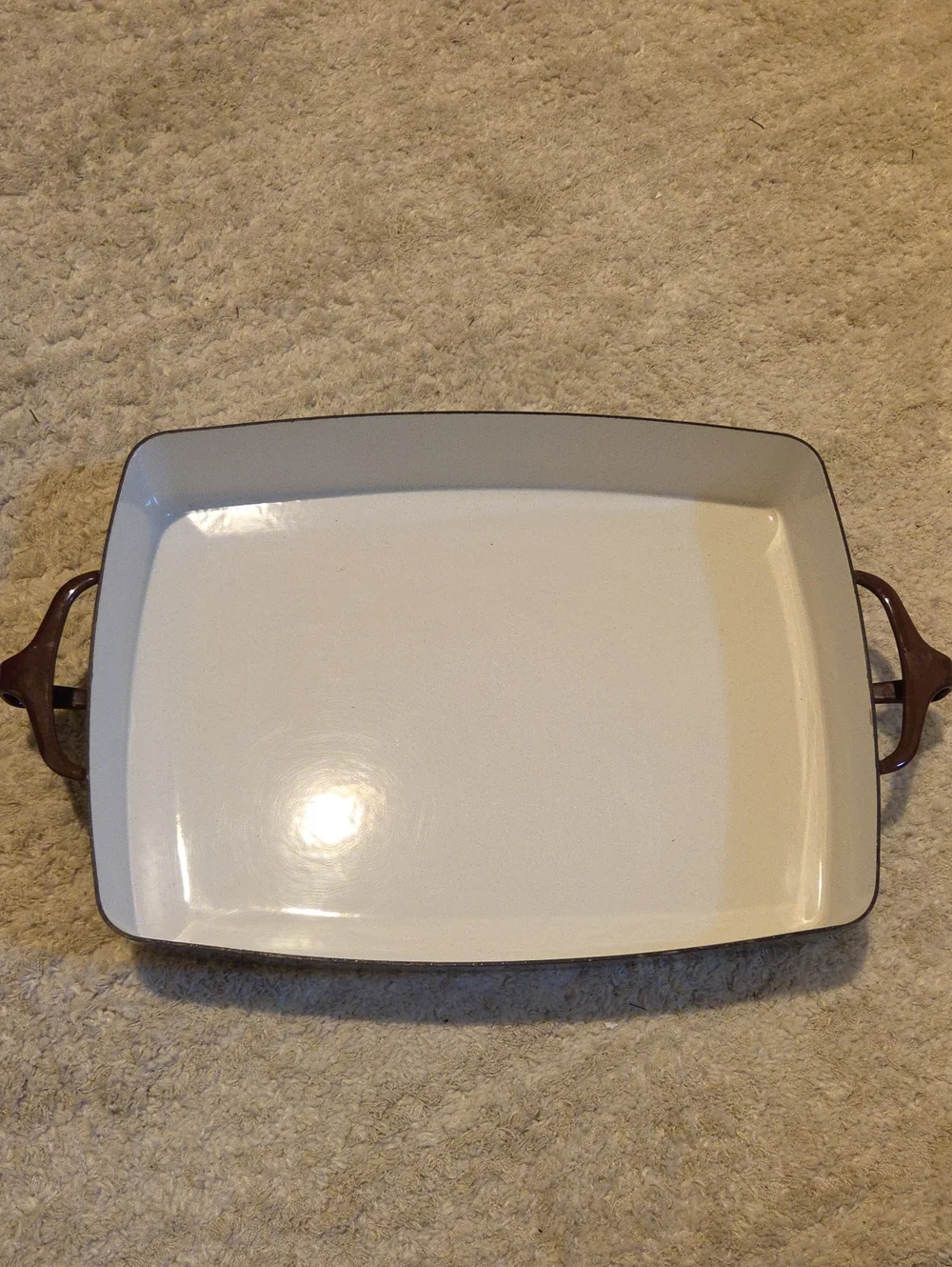 Vintage Dansk Kobenstyle  Large baking dish in a brown enamel