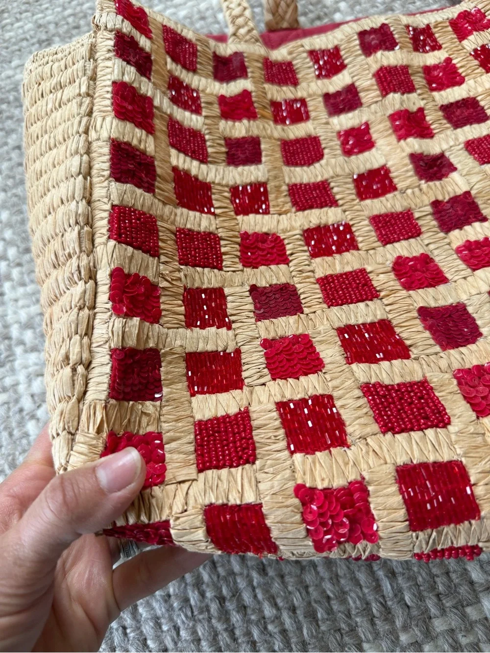 Anthropologie sequin raffia