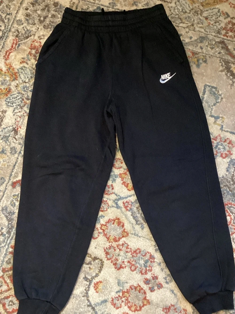 Nike Black Kids Sweat Joggers with White Swoosh
