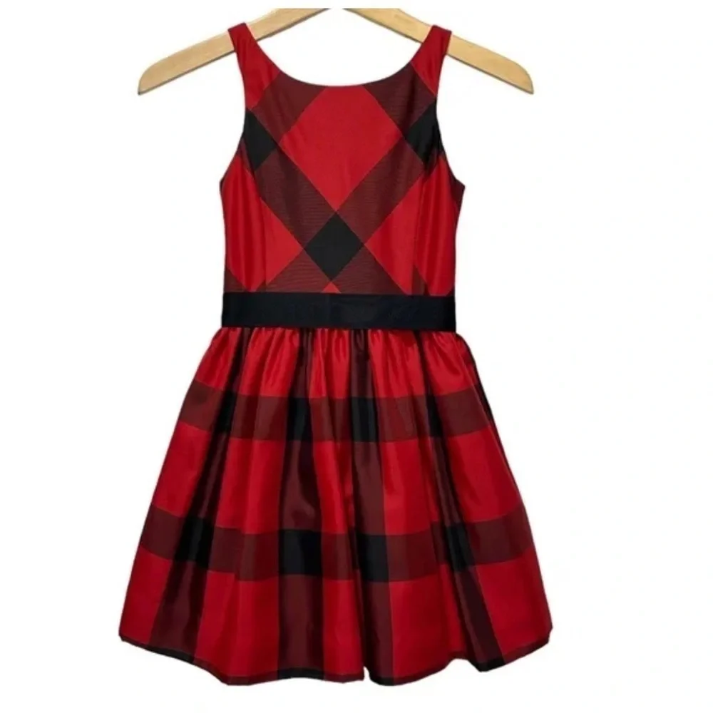 Ralph Lauren Girls Red and Black Plaid Dress 6x