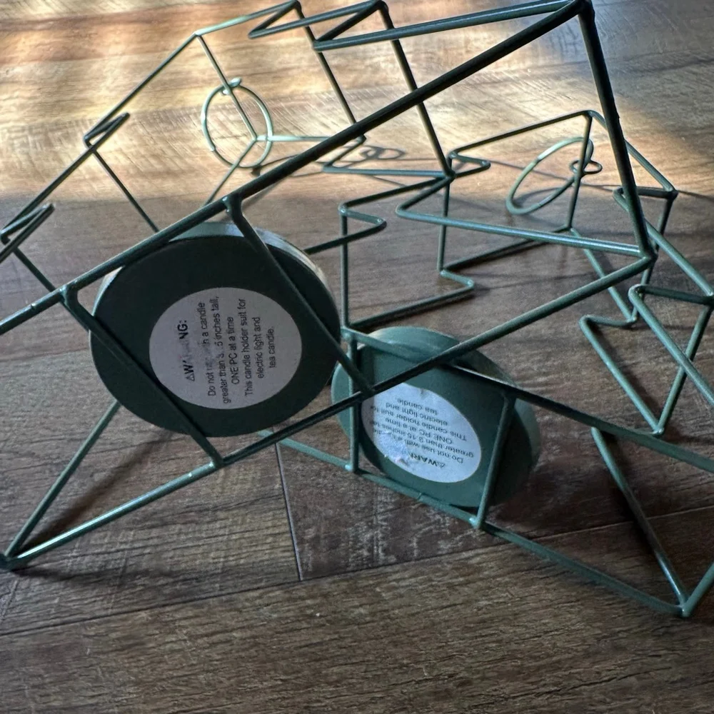Green Christmas Tree Candle Holders