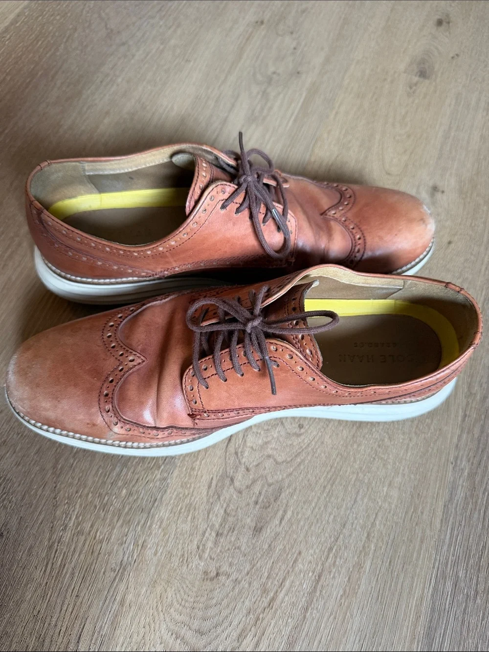 Cole Haan Men's Wingtip Derby in Burnt Orange Brown