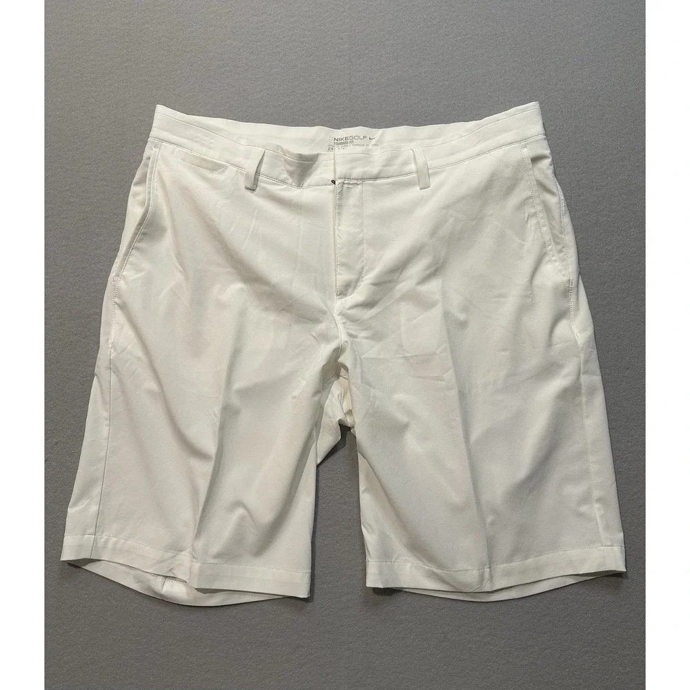 Nike Golf Dri Fit Shorts Mens 35 Off White Performance Stretch Standard Fit