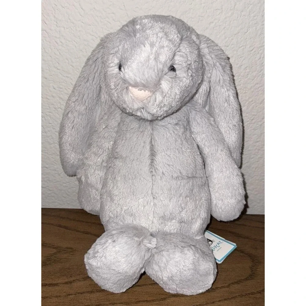 Jellycat Original Bashful Grey Bunny Easter Plush NWT AUTHENTIC 12.2
