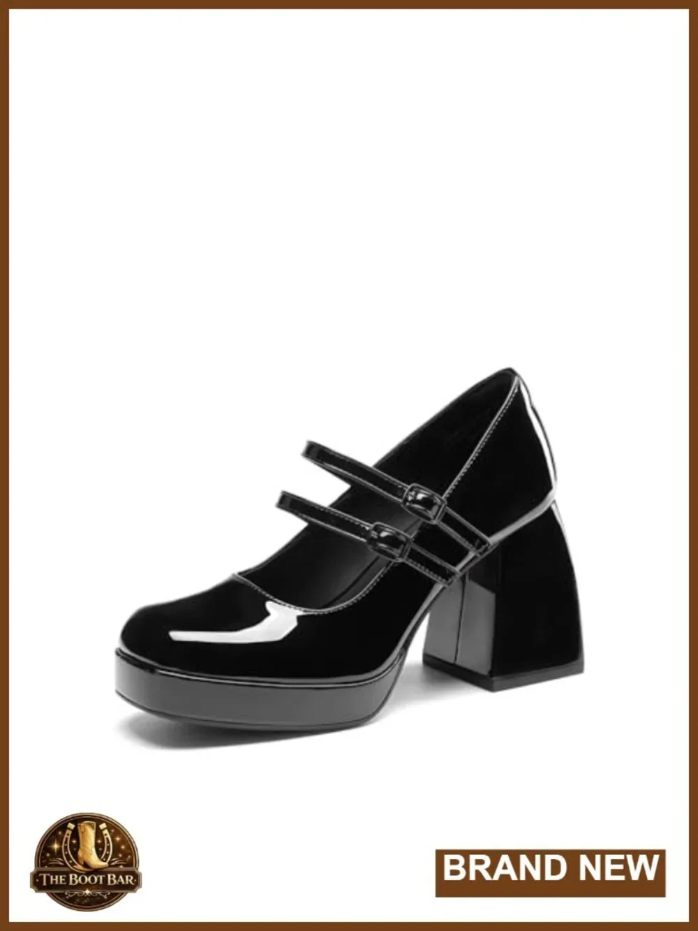 Platform Mary Jane Chunky Heels 3.74