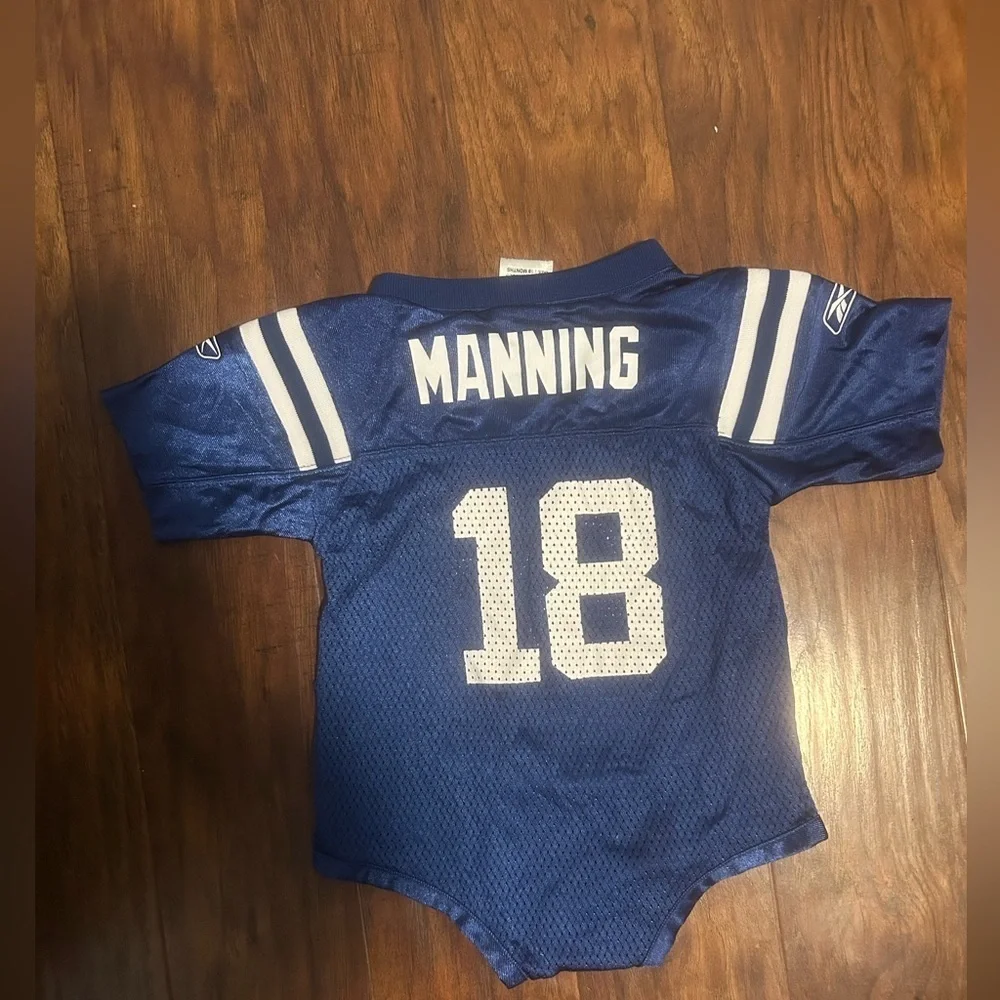 Colts toddlers vintage Reebok manning onesie jersey