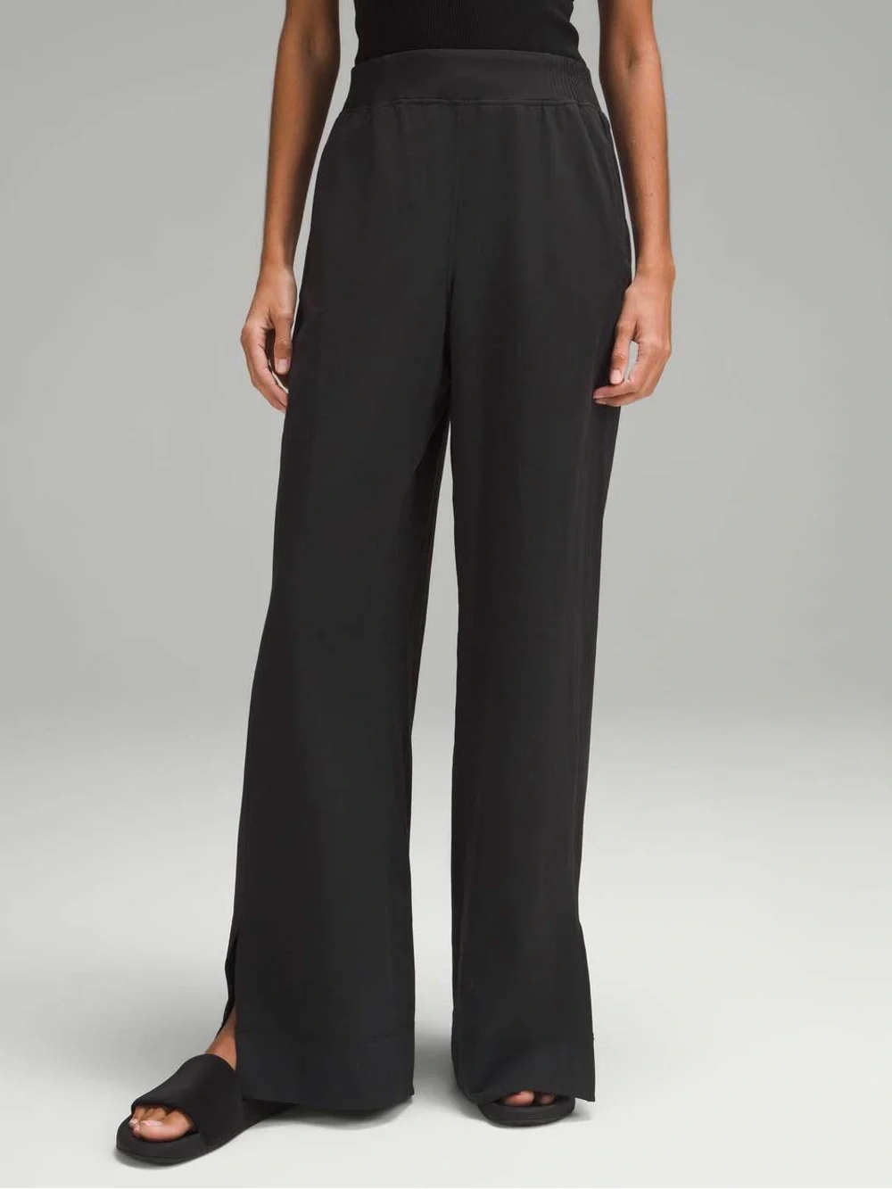lululemon athletica Black High-Rise Wide-Leg Stretch Pants