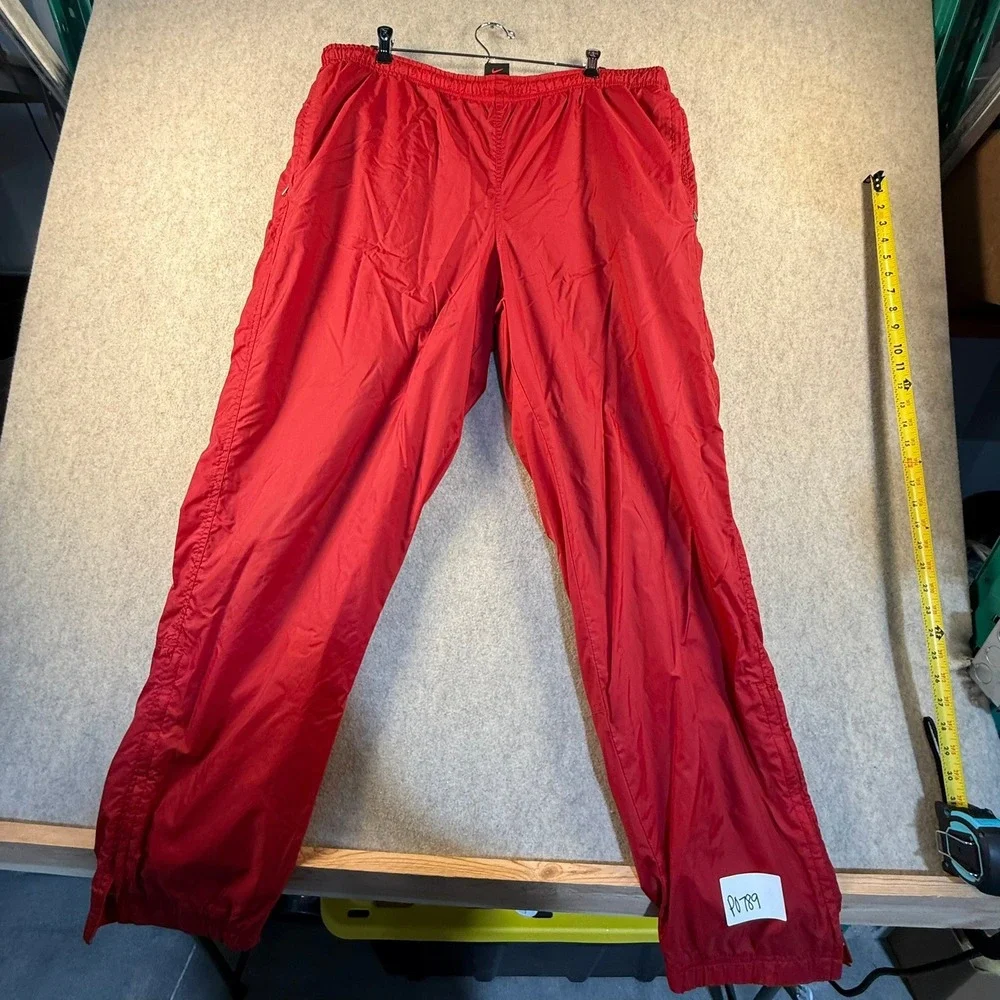 Vintage Nike Red Windbreaker Track Pants Mens XL Lined Athletic Trousers P0789