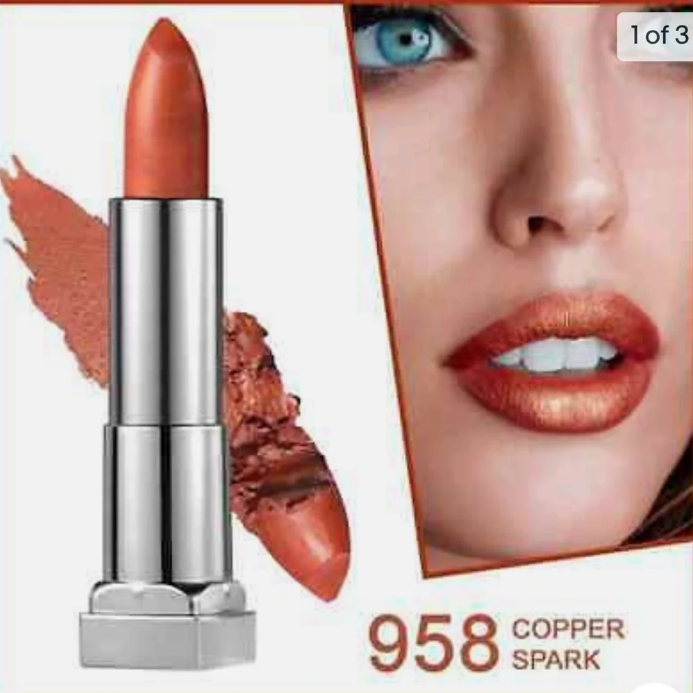 Maybelline 958 Copper Spark Metallic Lipstick NEW