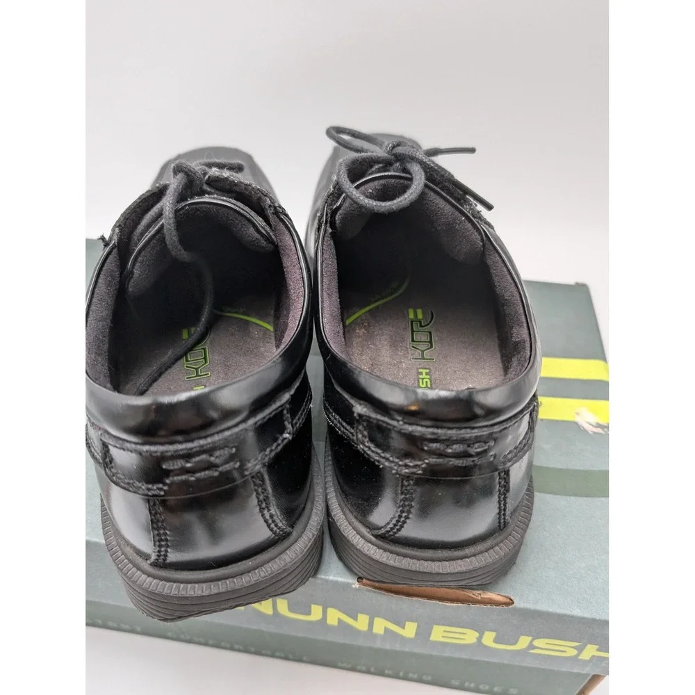 Nunn Bush Oxford Mens 8 Black Bartole ST Leather Bicycle Toe Comfort Gel‎ Dress