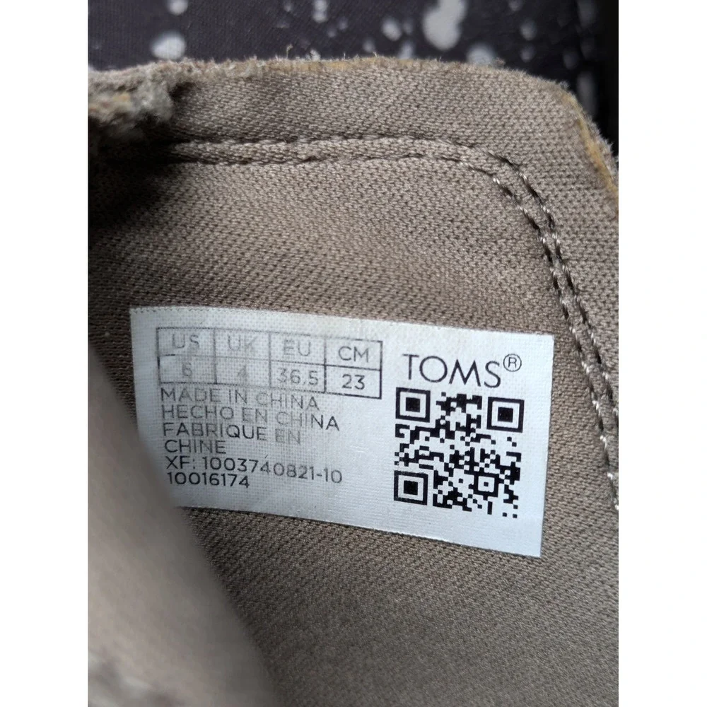 TOMS Suede Wedge Ankle Booties Taupe Slip On Comfort Boots Women's Size 6