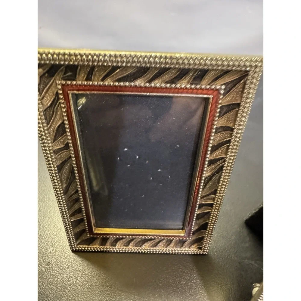 Brass  Enamel Mini Photo Frames Multicolored Set‎ Of 3