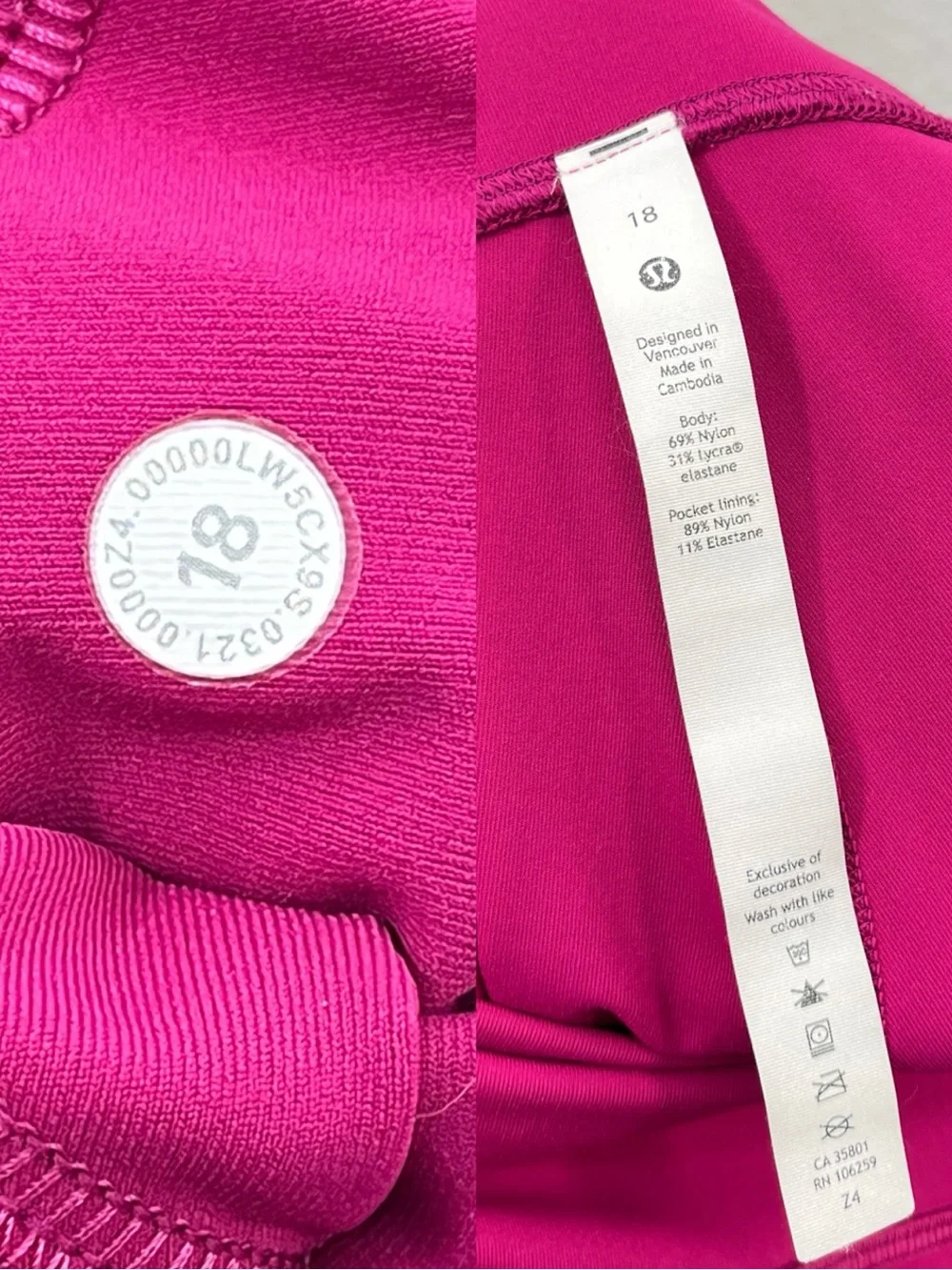 lululemon athletica size 18