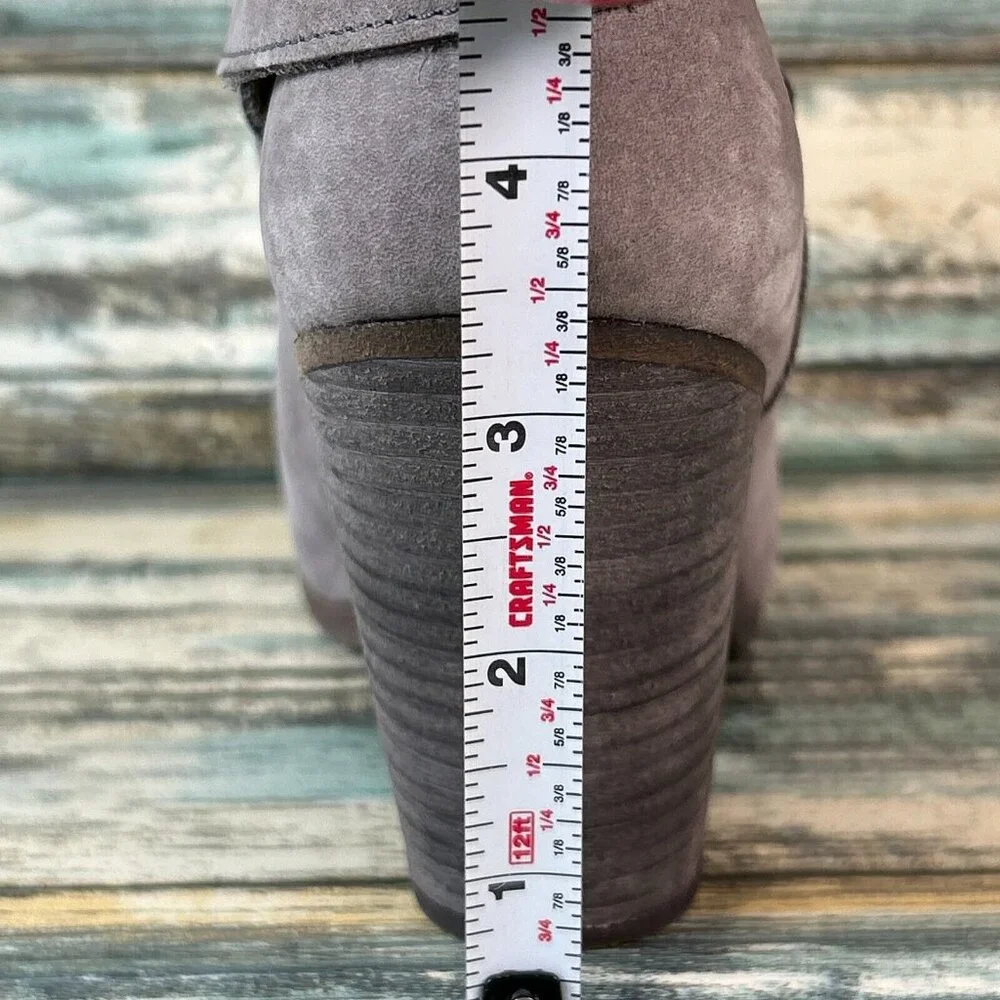 RAG & BONE Harrow Ankle Bootie Womens 7/37 Gray Leather Block Heel Slip On
