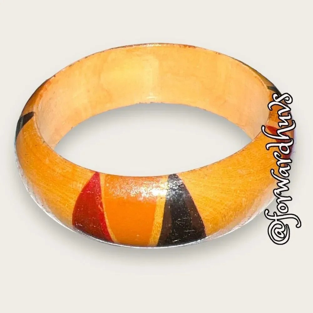 Bundle Sale 3 for $15 | Stunning Hand-Painted Wood Bangle Bracelet