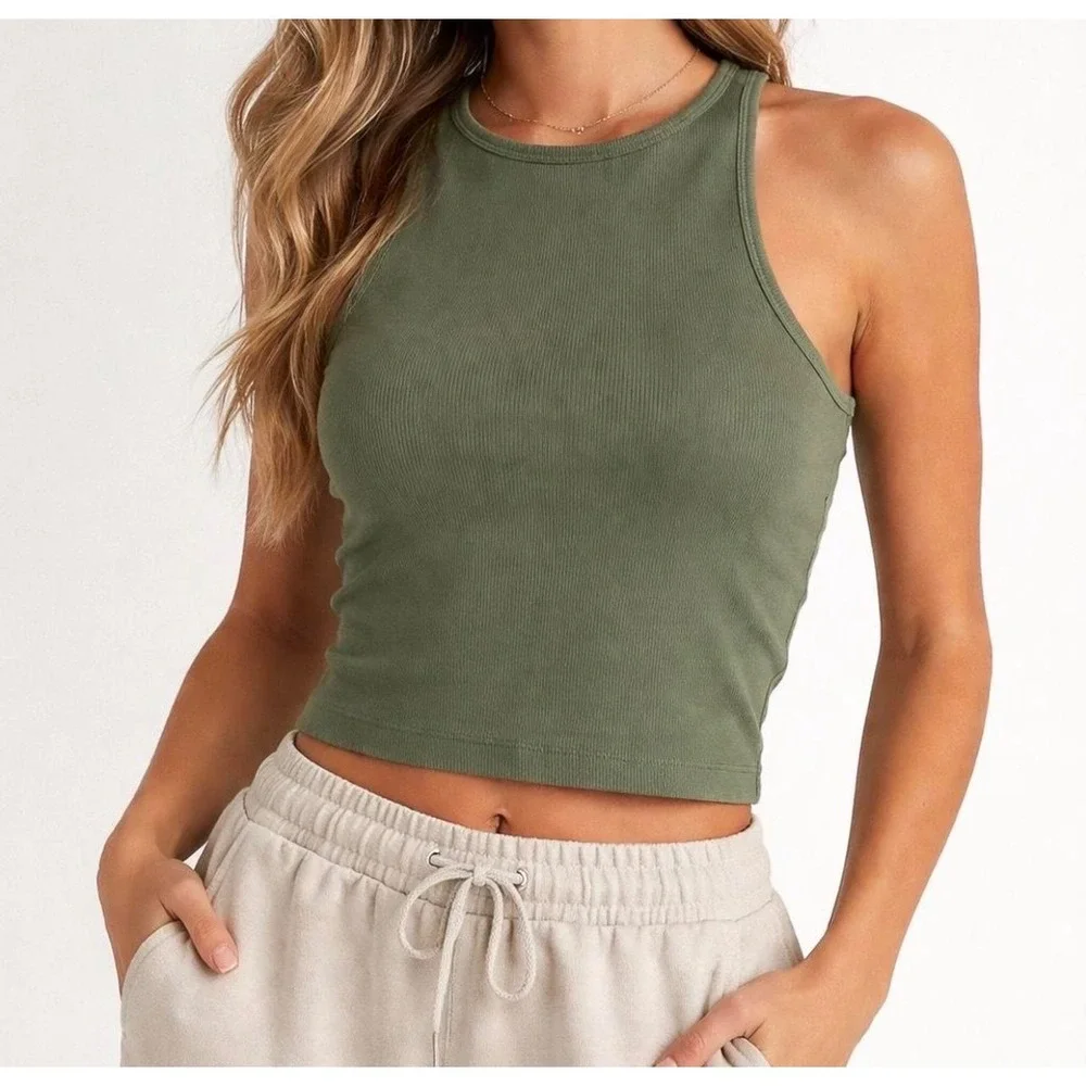 Free‎ People Intimately Sage Soft Ribbed Tank Size Medium/Large