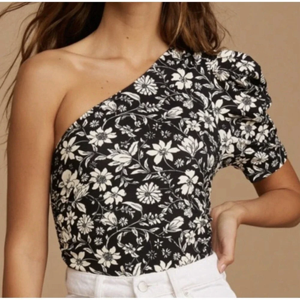 Intimately Free People Size XS Somethin Bout You Floral Bodysuit One Shoulder‎