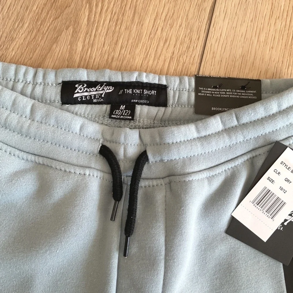 Brooklyn Cloth Kids The‎ Knit Short Light Blue Zip Pockets Size 10/12