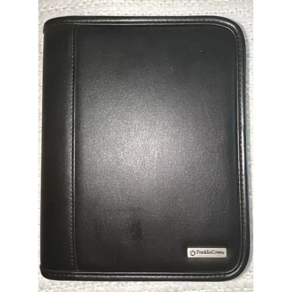 Vtg Franklin Covey Compact System 6 Ring Binder Black NWOT‎ Undated Inserts